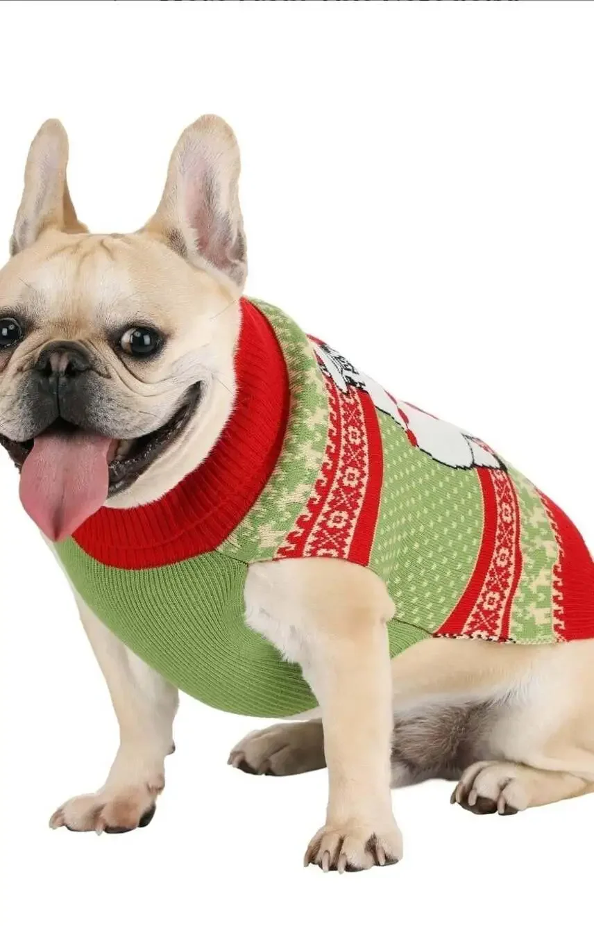 Llama Dog Holiday Christmas Pet Ugly Sweater Large Xmas Noel Funny New NWT
